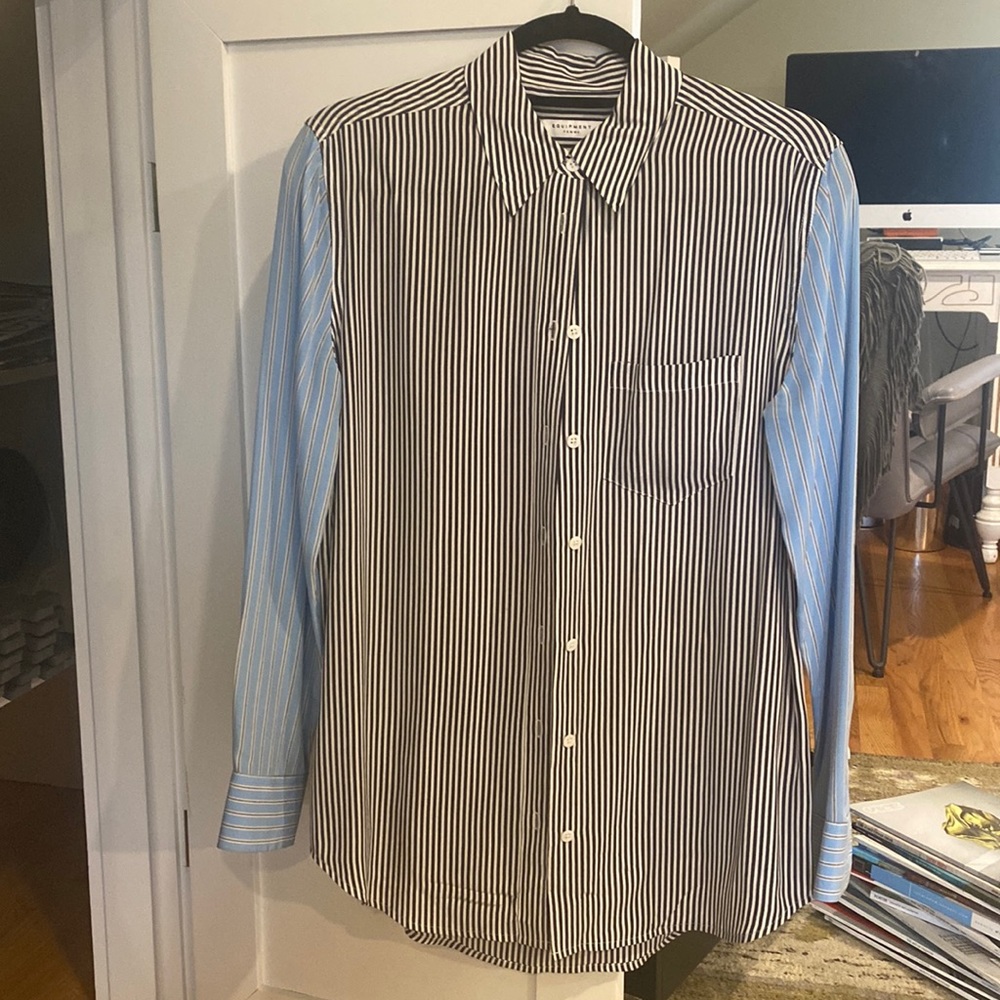 Equipment femme striped silk shirt